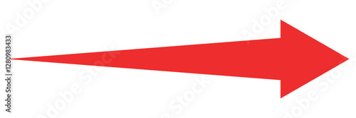 Red long arrows icon set. Vector set of trendy long arrows 
Replaceable vector design.Simple Red Arrow Right Direction. Straight long arrow vector icon.