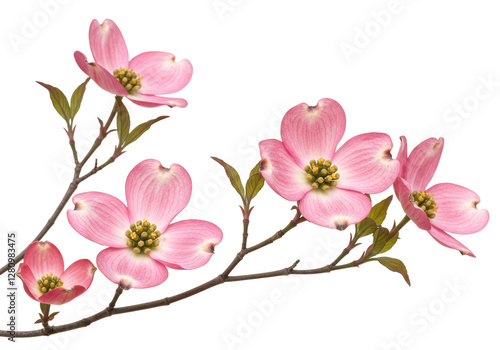 Fototapeta Naklejka Na Ścianę i Meble -  Isolated Group of Pink Dogwood Flowers