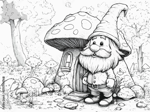 Gnome and His Mushroom Home