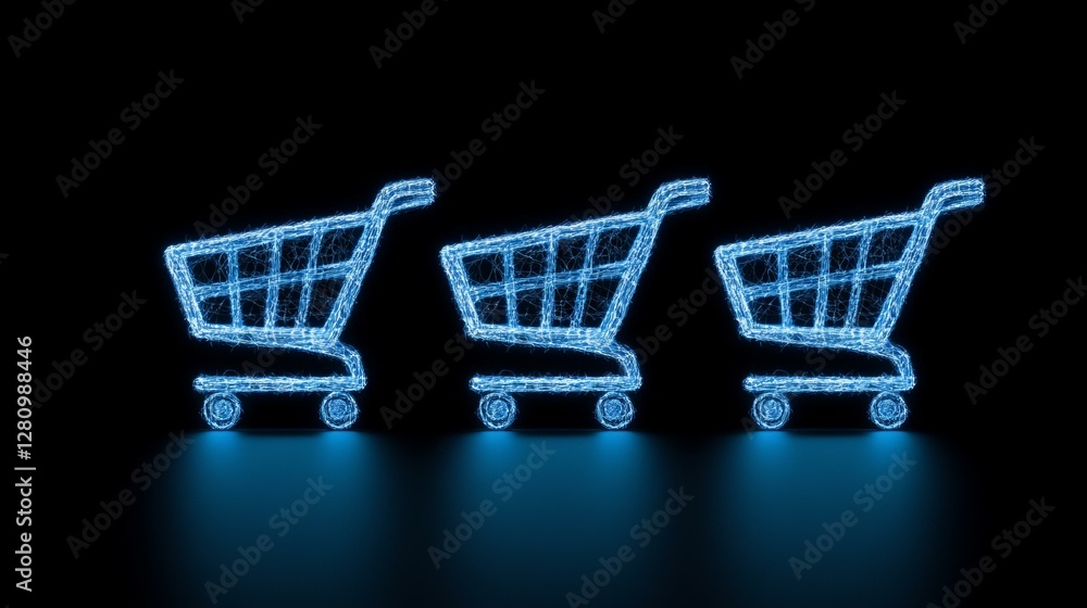 Futuristic viewpoint on innovative shopping cart concepts in modern digital market environments