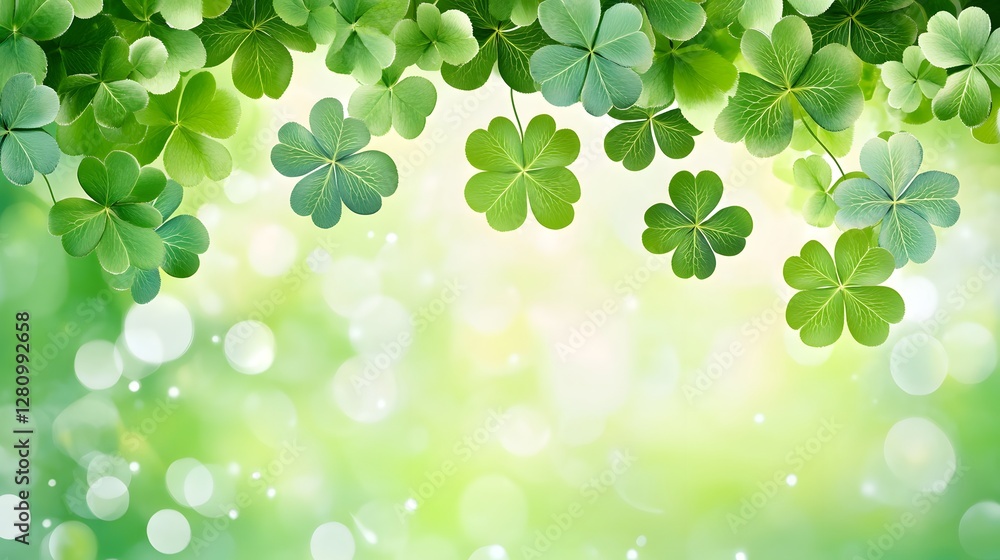 Vibrant Green Clover Leaves Spring Background Vibrant Green Clover Leaves Spring Background