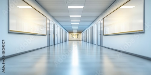 Wallpaper Mural A spacious hallway illuminated by natural light streaming through numerous windows, creating a bright and airy atmosphere. Torontodigital.ca