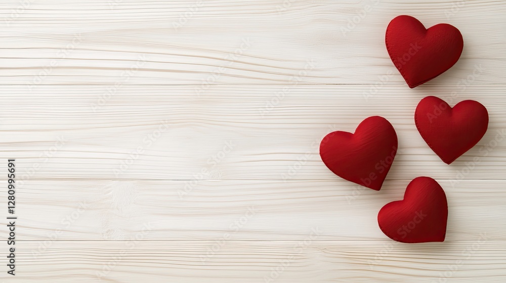 Valentine's Day theme with red hearts arranged on a wooden board, enhancing the romantic setting perfect for love-themed designs Valentine's Day theme with red hearts arranged on a wooden board, enhancing the romantic setting perfect for love-themed designs
