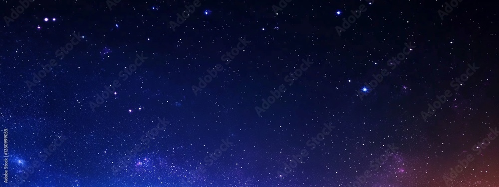 Vibrant deep space panoramic view with many different stars, planets and cloud formations in a colourful cosmic galactic space background banner Vibrant deep space panoramic view with many different stars, planets and cloud formations in a colourful cosmic galactic space background banner