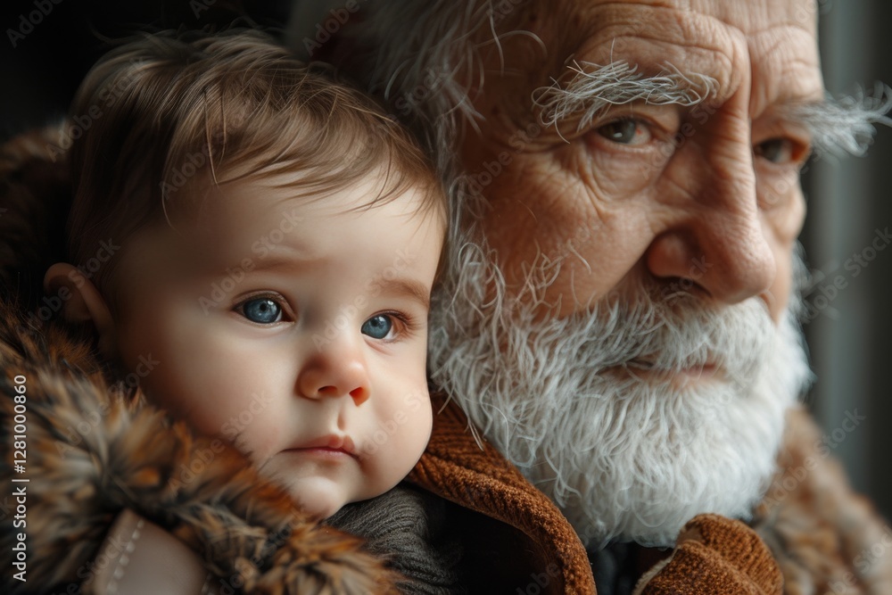 generational bond: warm portrait of grandfather and grandchild