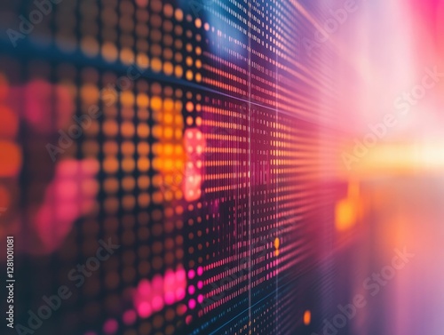 Wallpaper Mural Abstract glowing grid, vibrant colors, digital data. Torontodigital.ca