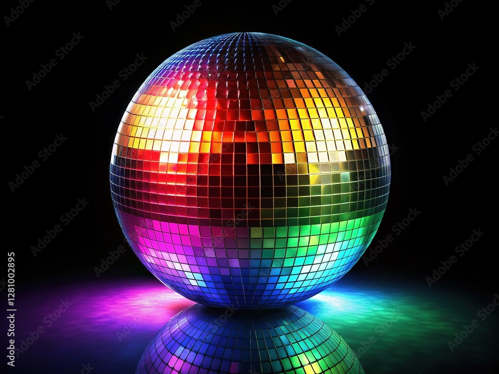 Fototapeta premium Disco Mirror Ball with Rainbow Reflections