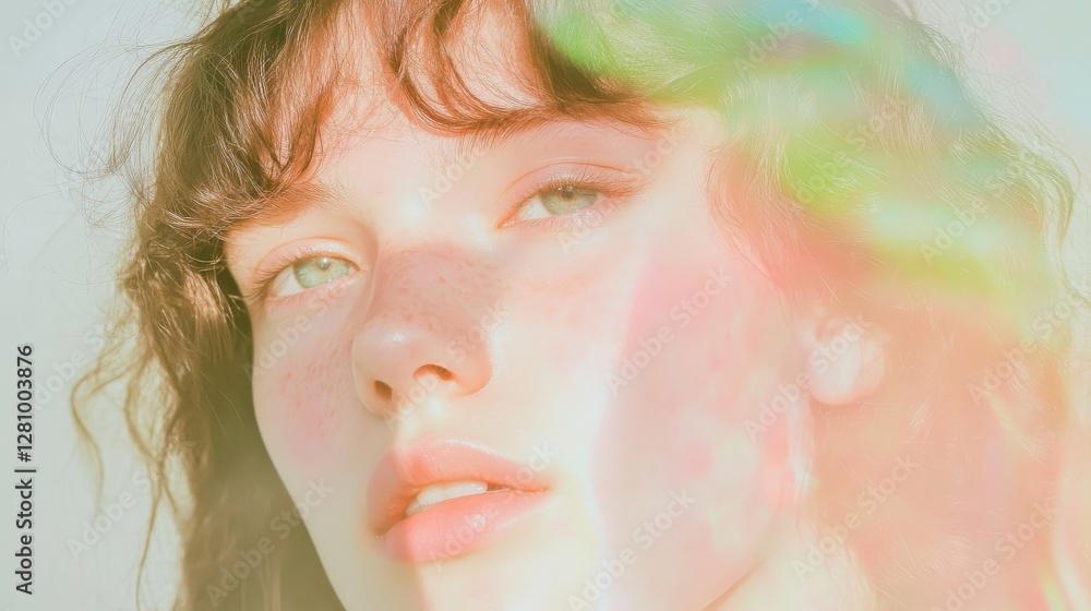 An impressionistic soft-focus portrait of a young woman, An impressionistic soft-focus portrait of a young woman,