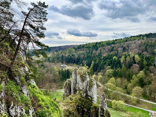 Rekawica Rock in Ojcow National Park. Ideal for travel, hiking, and active lifestyle themes, showcasing natural beauty, adventure, and outdoor exploration.