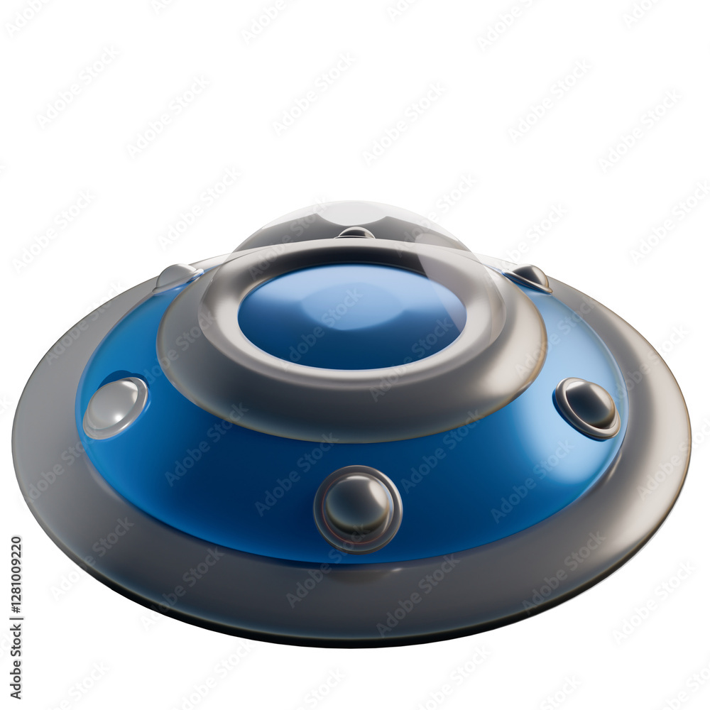 3D UFO with a simple style with transparent background 3D UFO with a simple style with transparent background