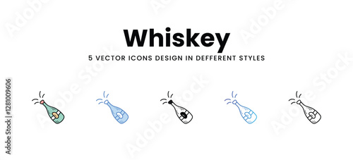 Whiskey vector icons set stock illustration