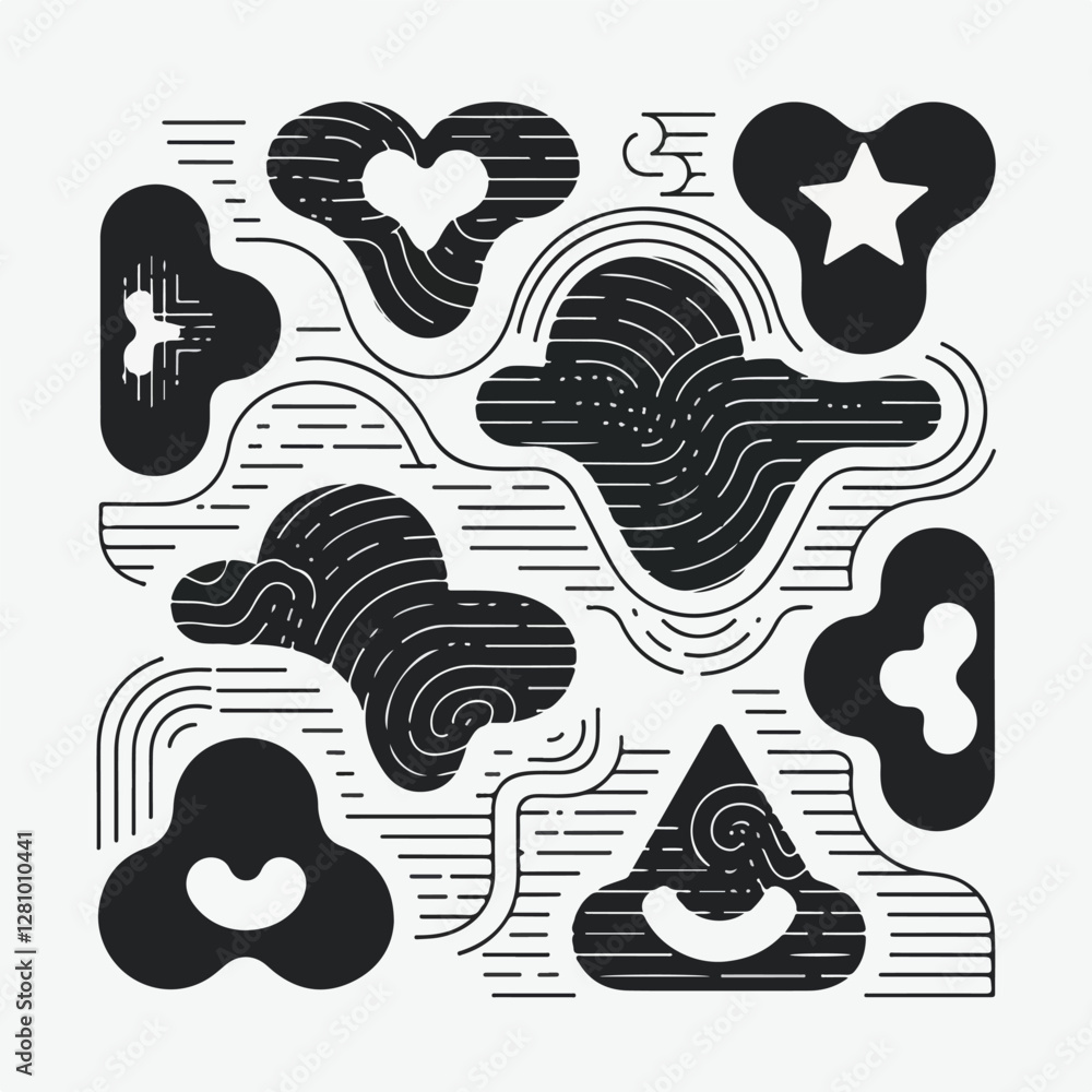 Geometric Shapes Different Silhouette Vector on a White Background Geometric Shapes Different Silhouette Vector on a White Background
