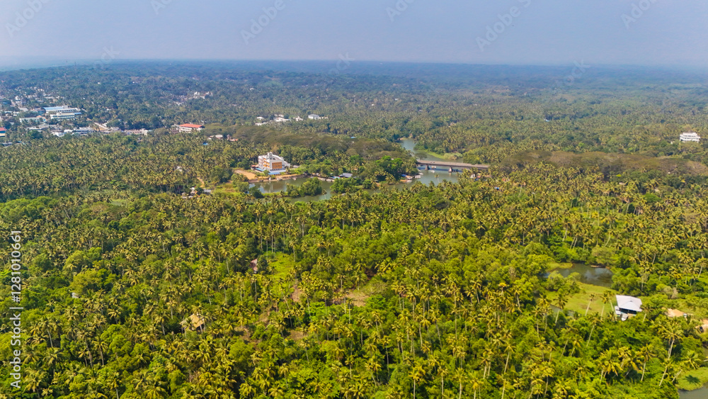 Aerial Drone View of Kerala’s Beaches and Coastal Villages Aerial Drone View of Kerala’s Beaches and Coastal Villages