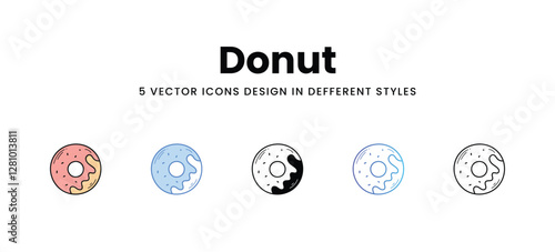 Donut vector icons set stock illustration