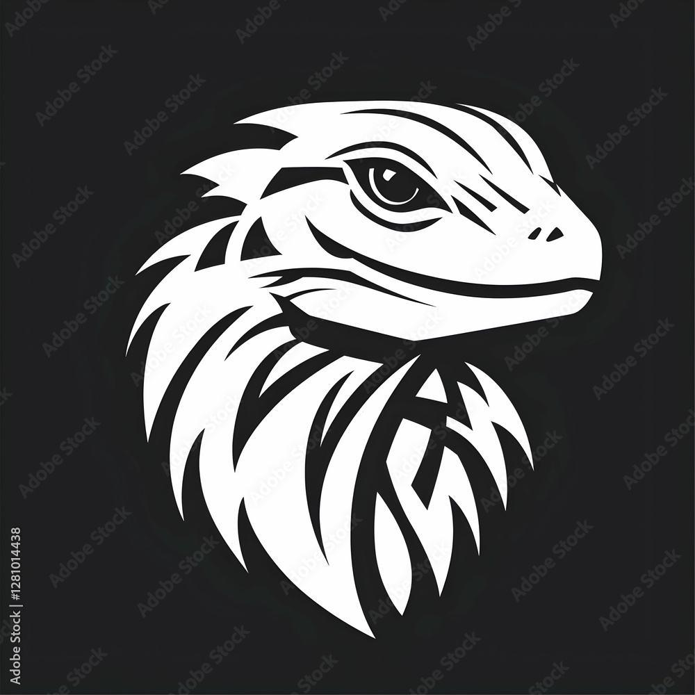 Fototapeta premium Lizard Logo Design Tribal Reptile Brand Identity Graphic