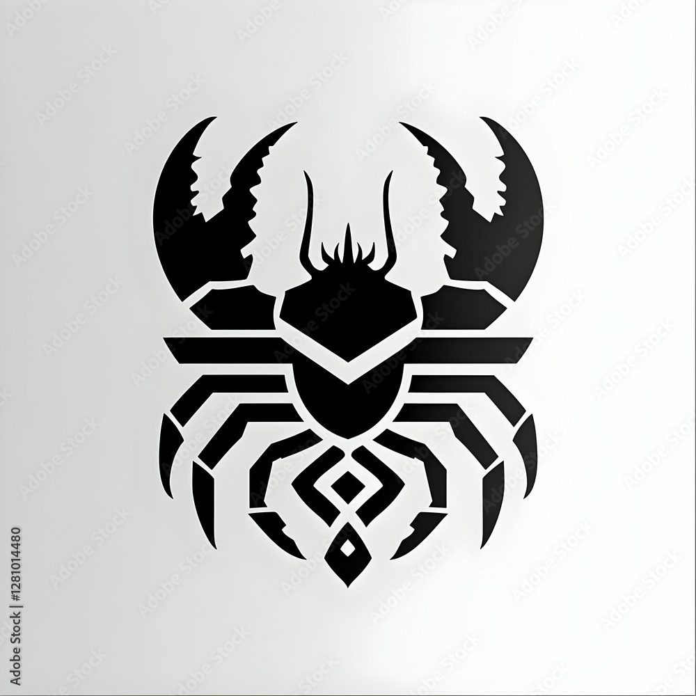 Abstract Crab Logo Design Black and White Vector Illustration Graphic Abstract Crab Logo Design Black and White Vector Illustration Graphic