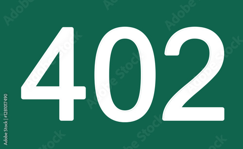 402 on a green backdrop. The number of a participant in the squid competition.