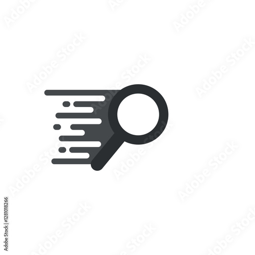 Quick search flat design illustration vector, symbol with lup.