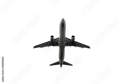 Canvas-taulu Isolated Underside of a Flying Airplane