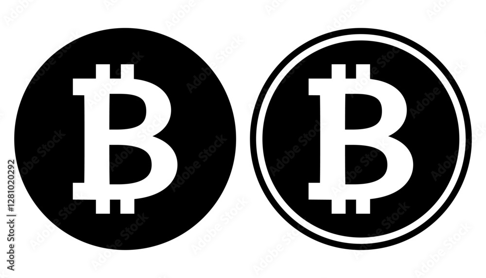 Bitcoin icon isolated on white background. Cripto currency digital money vector symbol.