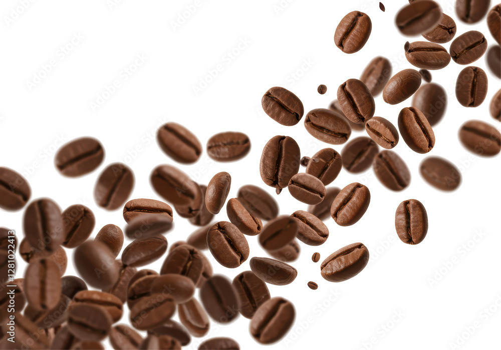Isolated Scattered Coffee Beans Isolated Scattered Coffee Beans
