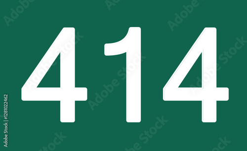 414 on a vibrant green surface