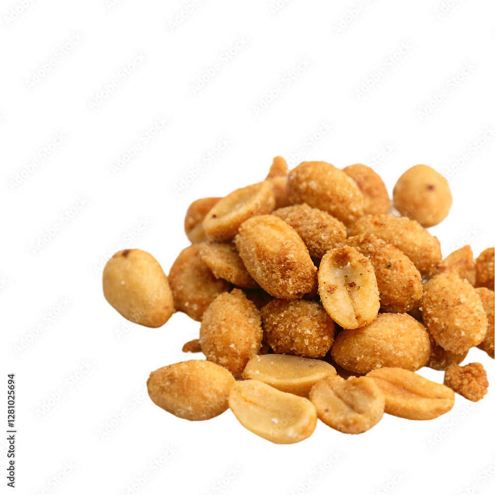 Tasty peanuts lying on white background Tasty peanuts lying on white background