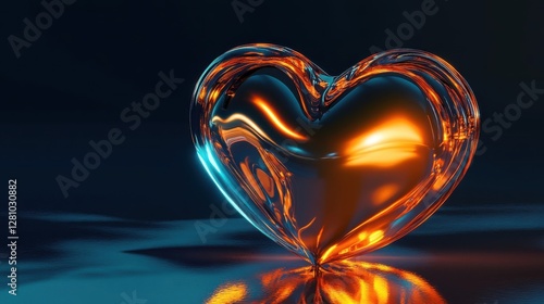 Molten Glass Heart Abstract Art Design