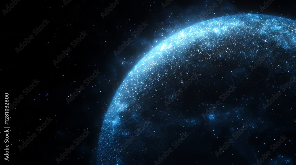 Obraz premium The notion of a smart digital transformation and technological disruption that changes global trends is conveyed through a futuristic global network and implicit digital data transfer 3D graphic in
