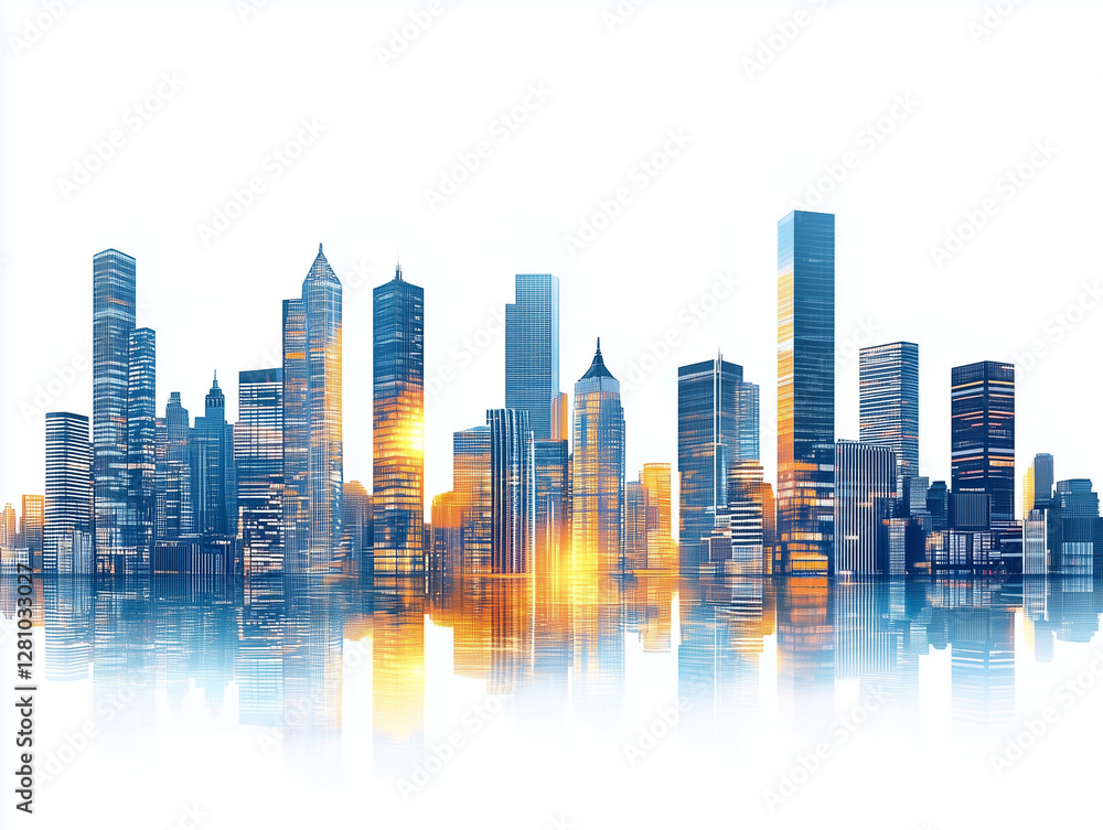 Fototapeta premium modern city skyline illustration