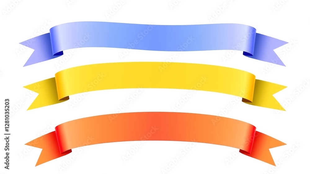 Vibrant Ribbon Banners for Textual Display Vibrant Ribbon Banners for Textual Display