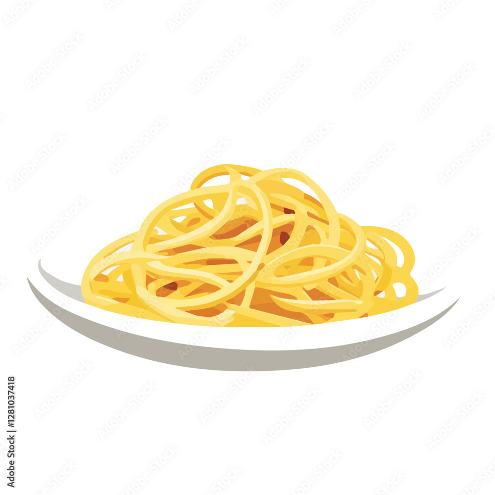 Flat vector carbonara, minimalist design, isolated on a white background.
Flat vector carbonara, minimalist design, isolated on a white background.