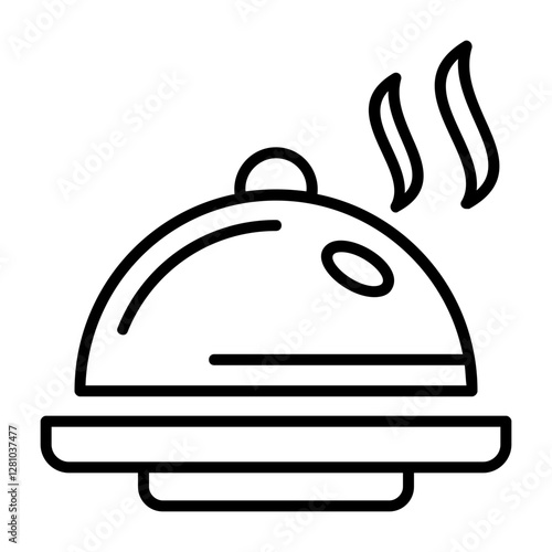 Dish Outline Style Icon Design 