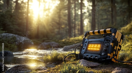 Rugged Portable Power Station with LED Lights and Control Settings