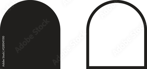 Arch shape icon set in two styles isolated on white background . Arch icon vector