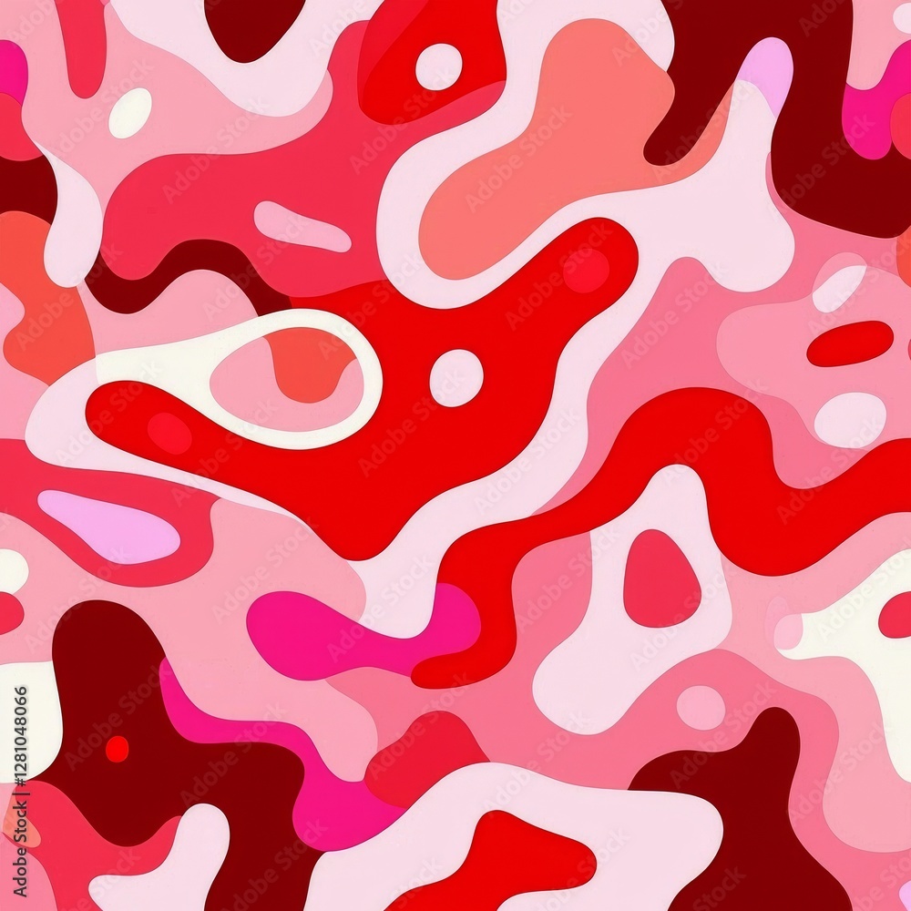 Modern fashion template featuring an organic and abstract seamless pattern in shades of pink and red, ideal for contemporary prints Modern fashion template featuring an organic and abstract seamless pattern in shades of pink and red, ideal for contemporary prints