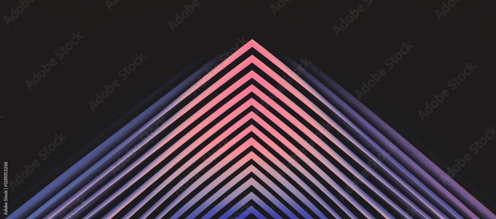A futuristic gradient arrow design is presented in modern background A futuristic gradient arrow design is presented in modern background