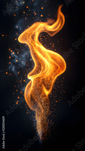 Bonfire Fire flames isolated on black background