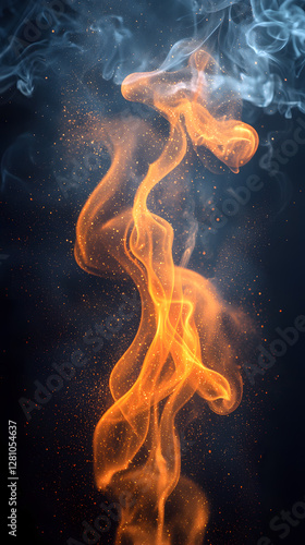 Bonfire Fire flames isolated on black background