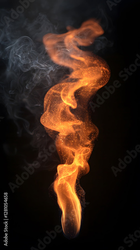 Bonfire Fire flames isolated on black background
