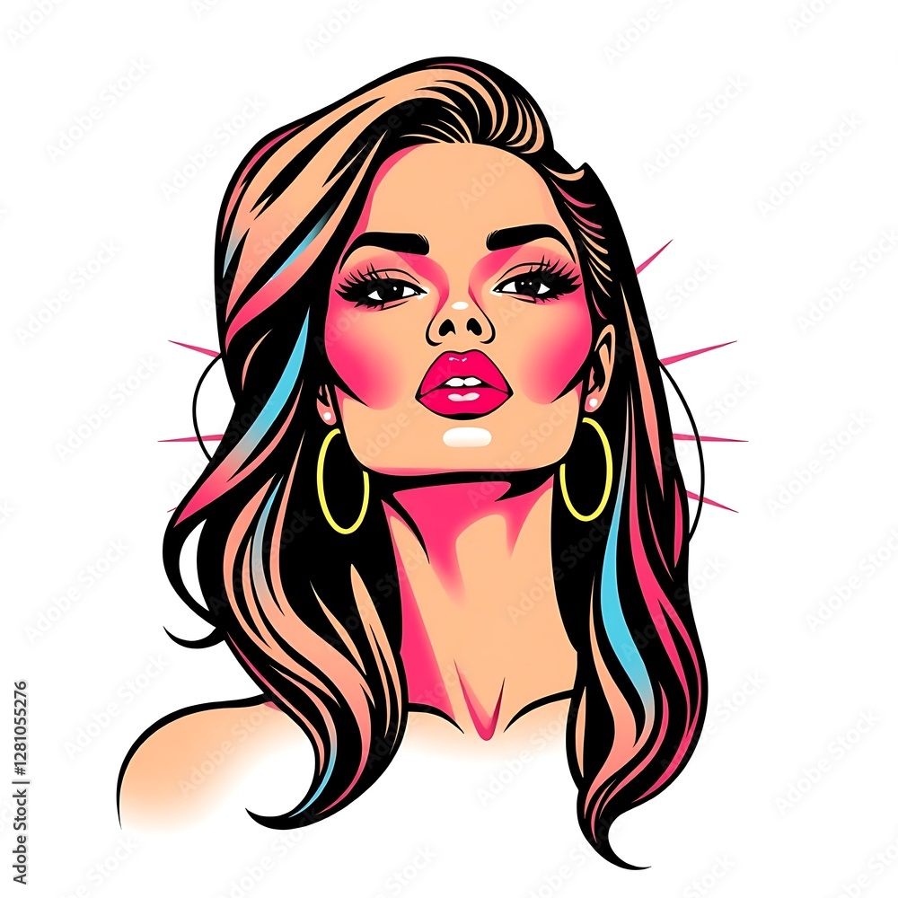 Dynamic Hip Hop Girl Illustration for Trendy T-Shirt Design Dynamic Hip Hop Girl Illustration for Trendy T-Shirt Design