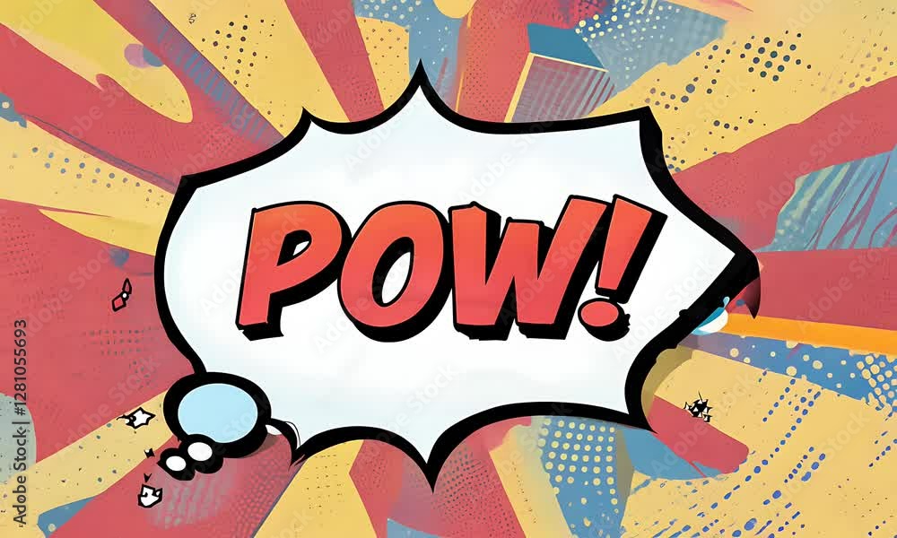 Abstract Animated Background with POW! Text Abstract Animated Background with POW! Text