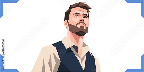 A flat vecor illustration of a man generatd by AI