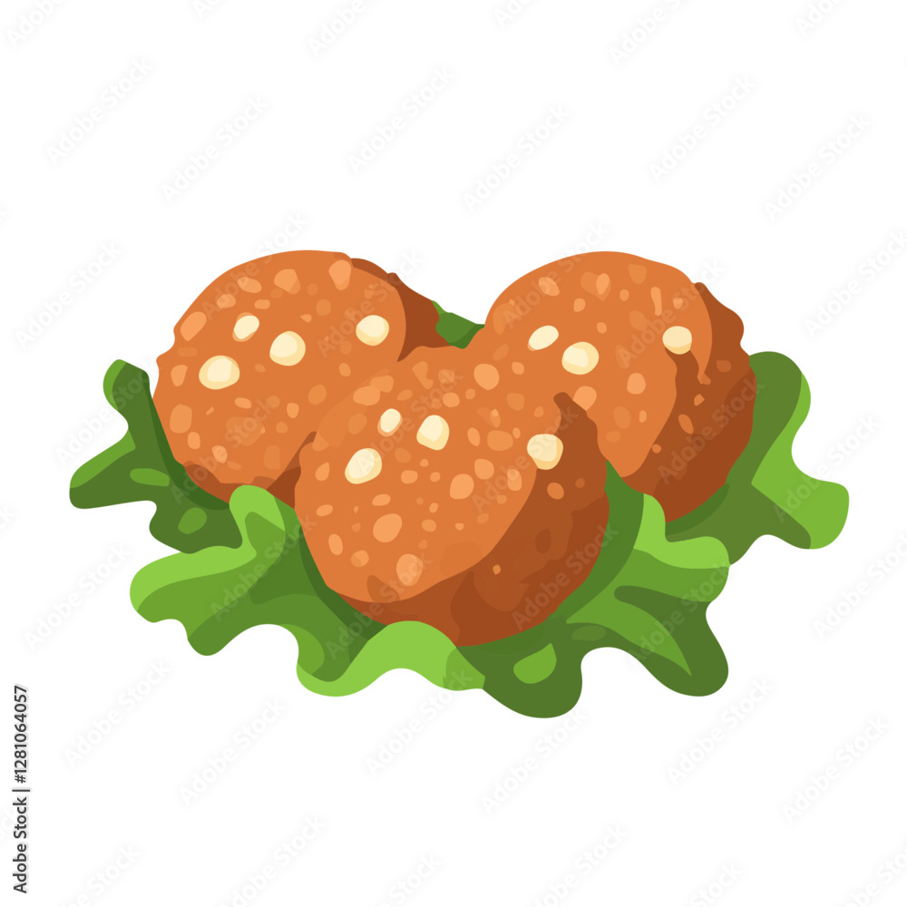 Flat vector falafel, minimalist design, isolated on a white background.
Flat vector falafel, minimalist design, isolated on a white background.