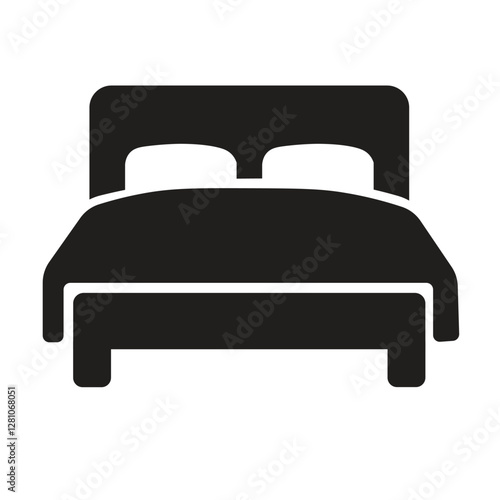 Single bed icon. Vector icon isolated on white background