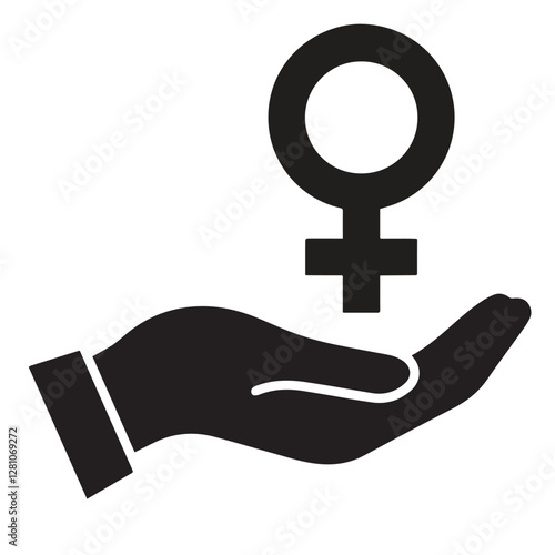 Women's health icon. Female, gender symbol. Vector icon isolated on white background