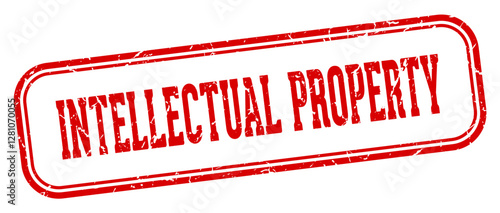 intellectual property stamp. intellectual property rectangular stamp on white background