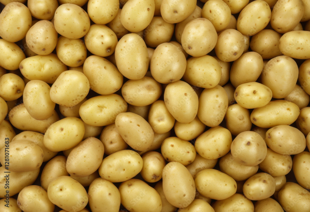 Raw potatoes uncooked, not cut and not peeled Raw potatoes uncooked, not cut and not peeled