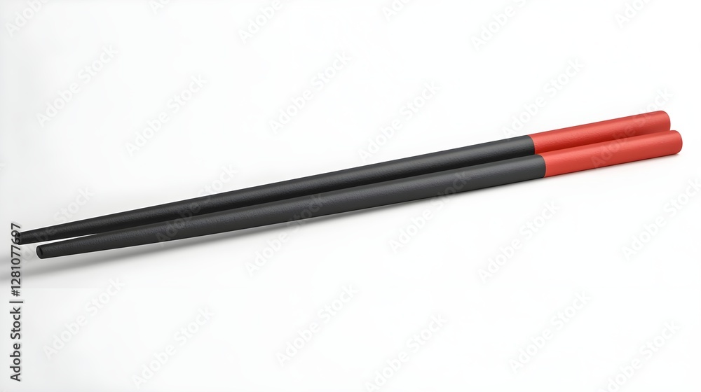 Simple Vector Illustration of Black Chopsticks with Red Handles Simple Vector Illustration of Black Chopsticks with Red Handles