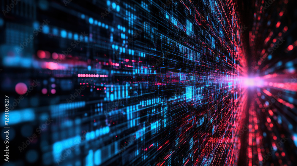 Futuristic Digital Background for AI, Data Transfer, Encryption, Tech Processes & Science Applications Futuristic Digital Background for AI, Data Transfer, Encryption, Tech Processes & Science Applications